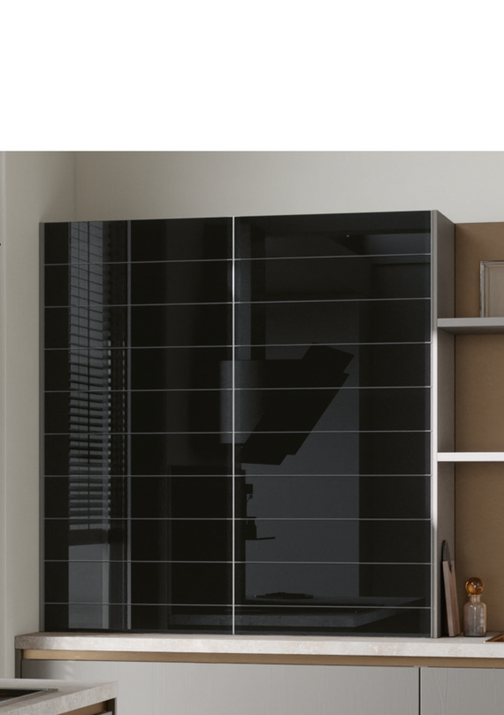 Wall unit Climber, Black Edition, front and detail view
