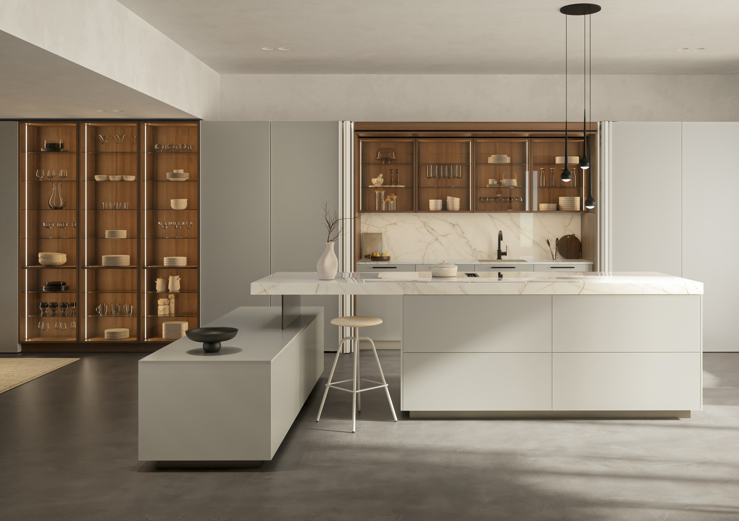 Beige keuken in AV5015 Systemat