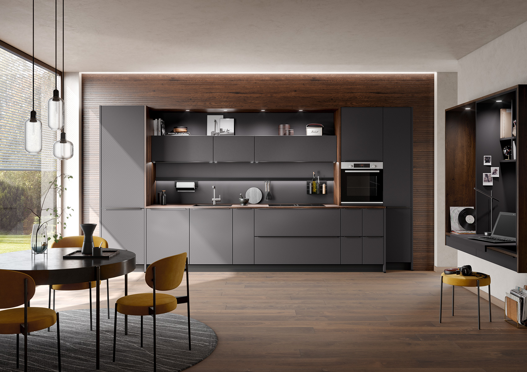 Afbeelding van het keukenensemble-concept 130 Murano Soft Graphite